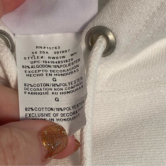 Champion Womens Size Large Reverse Weave Cropped Sweatshirt L solid white EUC - Picture 6 of 7